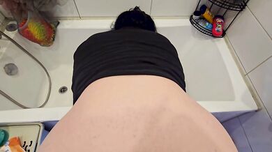 Thick-thighed student begs for cock and cum in amateur’s private chase
