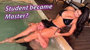 Bikini Squeeze - Sofia Squeezes the Manhood out of her Trainer after He Calls her Weak