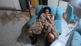 Romantic fucking and cum play on a fur-coat linner 268- preview