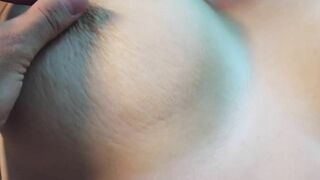I Stroke my Wifeys Huge Titties Pinch Nipples and Squeeze Hooters. Rough Nipples