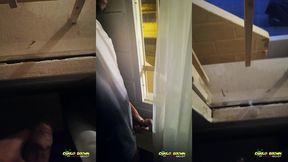 jerking off my big uncut cock public on my window till i cum - camilo brown