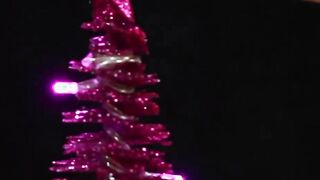 Ladyboy embeds Christmas tree before cumshot masturbation