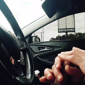 AMATEUR STUD BEAU BOFFUM DRIVES AROUND STROKING HIS COCK UNTIL HE NUTS ALL OVER HIMSELF IN THE TACO BELL PARKING LOT