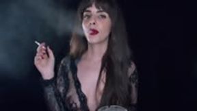 Sexy Smoking in See Thru Robe!