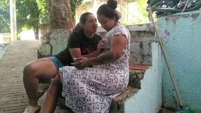 Curious Young Woman Tempts Older Partner for an Adventurous Public Encounter