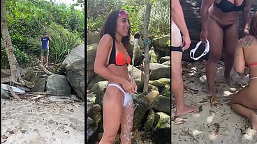 Orgia na praia transando na frente de todos