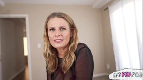 Mature blonde milf teaches hubby big cock techniques in POV