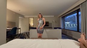 Wife Sneaks off During Night Out to Get Huge Dripping Double Creampie From Husband and His Friend