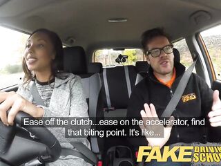 Fake Driving School 18yr black teen filled up by her teacher