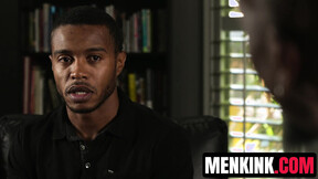 Max Konnor whips out fat dick inside his black cock toy Jake Waters