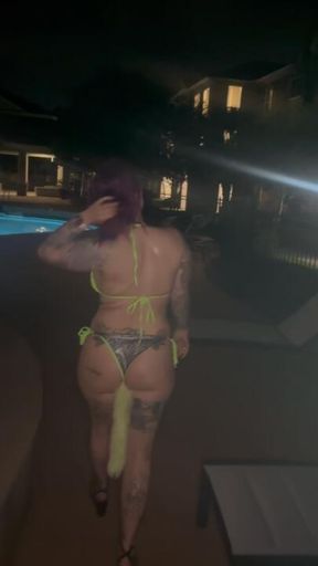 Stormy gets naughty at the pool