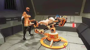 Curvy Beauty Takes Mechanical Pleasure with Seductive Shemale Partner