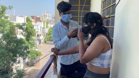 Outdoor Sex Stepbrother and Stepsister Outside Door Romance and Sex Mallu Couples Hot Romance with Sex in the Terrace