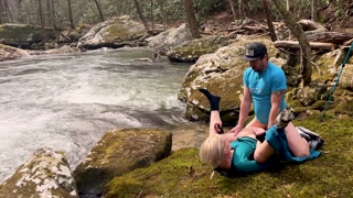 Pawg Ventures Outside for a Public Waterfall Hike and Finds a Bed of Moss to Fuck On.