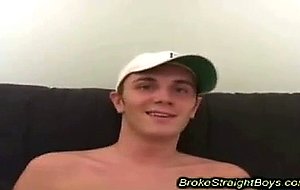Broke straight boy strokes it