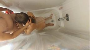Hot soapy blonde sucks and fucks part 1
