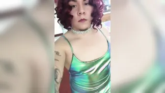 Amateur Crossdresser Twink Jerks Off Small Cock Home Alone