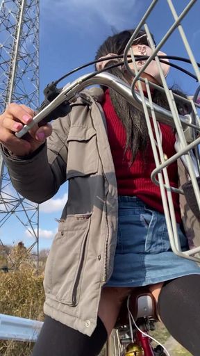 No.129 Cycling with My Tucked-up Pussy Exposed Part 4