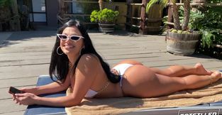 Brunette babe Mona Azar wants a dick in her hairy pussy