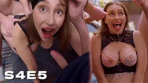 S4E5: Wife’s Birthday Surprise Turns Into POV Threesome  Courier Joins for Double Fuck and Facial!