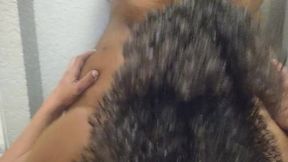 Amateur goddess gags on BBC