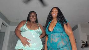 Ebony BBW Belly Worship and JOI