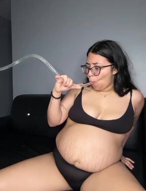 Pregnant woman smoking bong