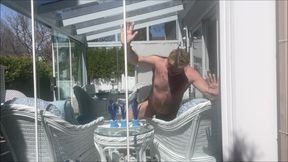 Hunk Stepdaddy Bear Naked Sunbathing in the Veranda 4