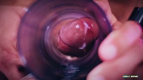 Closeup view from inside my fake pussy while I fuck it slow and passionate until I shoot a big load. Cum inside fleshlight.