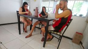 My wife's friend uses me under the table at home