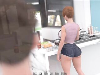 Stepmom Accidentaly Drops Coffee On Her Large Breasts In Kitchen Infront Her Stepson