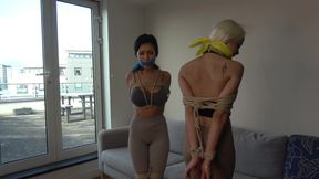 Tatti and Lilly's Muffled Mayhem: Inescapable Ropes, Otm Gags, and Ski Mask Surprise! + Bts