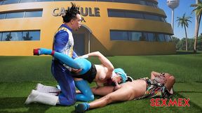 a threesome with the prince of saiya-boners and basty roshy . michelle dom