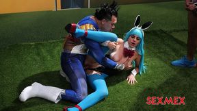 a threesome with the prince of saiya-boners and basty roshy . michelle dom