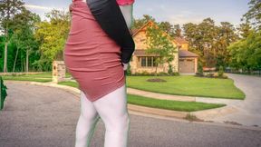 Sissy Slut Mini Leather Jacket and Mini Leather Skirt Crossdresser