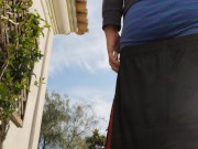 Hot guy caught smoking and sagging outside (non-nude)