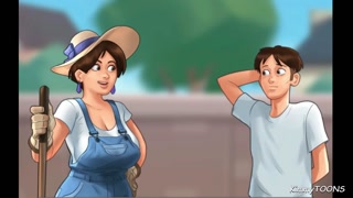 Summertime Saga - Farmer-Girl caught Fucking herself with a huge cucumber - KimmyToons