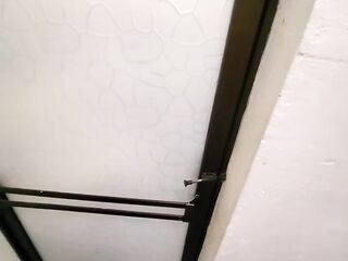 preggy latin chick wife taking a shower and likes people watching, full clip for sale