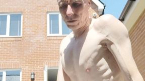 Working Out Naked In The Heat of The Garden !!