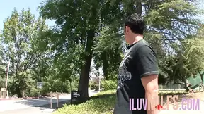 Blonde stepmom gets covered in spunk on her massive boobs