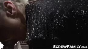 ”Hot step granny Belinda Bee & family cum together at a swingers club”