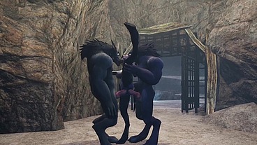 Draenei has a threesome with Werewolves - Warcraft Porn Parody