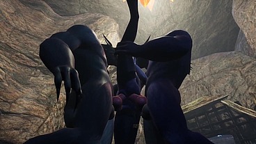 Draenei has a threesome with Werewolves - Warcraft Porn Parody
