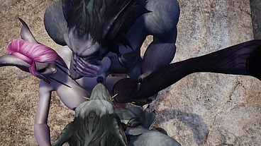 Draenei has a threesome with Werewolves - Warcraft Porn Parody