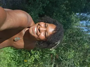 PRIMAL BLACK BBW HAS FUN & PLAYS IN NATURE NUDE