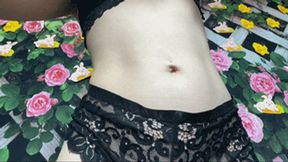 Yellow Butterfly Dangle Belly Button Fingering (HD) WMV