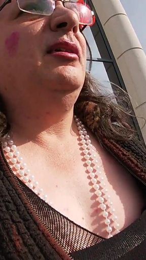 Emotional moment from &quot;Dirty sexy Sissy Crossdresser Is showing of in the carpark near the highway&quot;