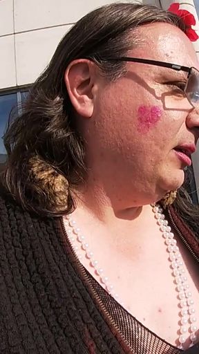Emotional moment from &quot;Dirty sexy Sissy Crossdresser Is showing of in the carpark near the highway&quot;