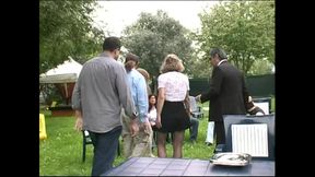 Outdoor Group Sex with Slave Sluts Sucking Big Cocks and Licking Hot Pussies