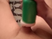 Stroking my girl dick with a bottled pussy